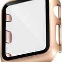 WITHit Protective Glass Cover with Integrated Bumper, Compatible with Apple Watch, 42mm (Series 1-3 only), Gold/Rose Gold – Seamless Fit, Easy Installation, Screen Protector and Bumper for Apple Watch