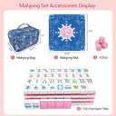 American Mahjong Tile Set, 166 Tiles (1.2), Mahjong Tile Set with Carrying Bag, Dice, Mat, Cute Mini Tiles, Portable Travel Complete Game Set for Home Outdoor Enthusiast Gift Starlight Pink, 0.5 inches x 0.8 inches x 1.2 inches