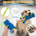 Heavy Duty Dog Spring Pole with Screw-In Ground Anchor & 360 Swivel, Adjustable Height 30-49", Durable Outdoor Tug Toy System with Bungee Squeak Rope for Large & High Energy Dogs Training