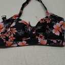 Yonique Women Halter Bikini Top Only Retro Swimsuit Top Push Up Bathing Suit Top No Bottom (Medium, Peach Blossom-1)