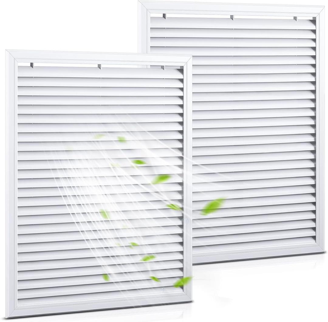 Blulu 2 Pcs 24''×30'' Duct Opening Decorative Gable Vent ABS, Only Vent, 24''×30'' Duct Size