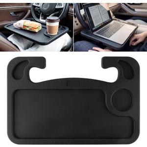 JUSTTOP Car Steering Wheel Desk for Laptop,Multipurpose Travel Car Accessories, Car Seat Stand Trays for Eating, Steering Wheel Overhead Table Console(Black)