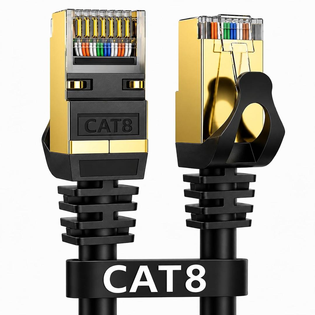 Dacrown Cat 8 Ethernet Cable 100FT, 40Gbps 2000MHz High-Speed Network Cable