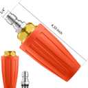 Turbo Nozzle Pressure Washer 4000 PSI Max Rotating Orange Pressure Washer Nozzle with 1/4" Quick Connect Pressure Washer Tips Power Washer Nozzle for Cleaning Brick, Concrete, and Vinyl Surfaces