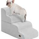 Dog Step for Bed, Dog Stair 4-Step 35D Pet Stair 19.7" H for High Bed or Sofa Non-Slip Balanced Pet Step Indoor, Light Grey