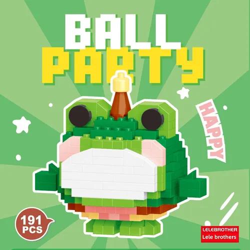 Toy🪅 Ball Party DIY Mini Cute Nano Bricks Block Toy Building Block Cartoon Toys 6 PAck Assorted