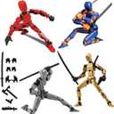 (Assembly Completed) 4 Packs T13 Action Figure, Dummy 13 3D Printed ActionFigure Toy Gifts for Kids, Robot 13 Action Figure Full Body Mechanical Doll Christmas Birthday Gift for Boys Girls