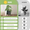 8 Inch Gray Cylinder Plant Pots with Heavy Duty Stand,Durable Planters for Flowers,Large Plant Pot for Indoor and Outdoor, Decorative Modern Flower Pots with Drainage Hole