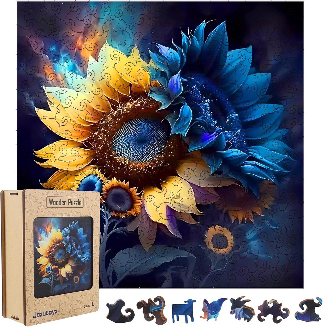 Wooden Puzzle for Adults, 248 Piece Unique Animal Shaped Jigsaw Puzzles, Family Game Gift for Adults and Teenagers (11.2 * 11.2in)