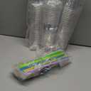 100 Pack Clear Plastic Cups With Flat Lids and Straws Disposable Drinking Cups for Iced Coffee, Cold Drinks, Juice, Smoothies, Milkshakes (20 oz)