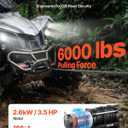 VEVOR 6000 lbs Electric Winch, 12V DC Large ATV/UTV Winch with Φ0.24 in x 49.2 ft Synthetic Rope, Wireless & Wired Remote Control, IP55 Waterproof, with Fairlead Mount Plate for Towing UTV Off-Road