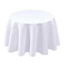 Biscaynebay Textured Fabric Round Tablecloths 60 Inches for Tables diameters from 28" to 48", White Table Cloth Water Resistant Small Circle Folding Table Covers for Dining Kitchen Wedding Parties