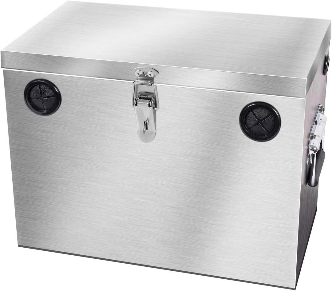 Lockable Car/RV/Marine Battery Box, Adjustable Stainless Steel Battery Relocation Kit for Trailer, Boat, Trolling Motor, Kayak (Group 24-31)