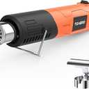 Tbagro Mini Heat Gun,400W High Efficency Small Hot Air Gun with Reflector Nozzle&Hand-free Stand,Fast Heating up to 750°F / 2 Temp Setting for Shrinking Tubing, Wrapping,Embossing and Paint Drying,Crafts DIY