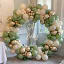 Sage Green Balloon Garland Arch Kit 165pcs Sage Green Sand White Apricot Blush Apricot Chrome Gold Balloons for Baby Shower Bridal Shower Birthday Engagement Party Decorations