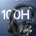 TAGRY Hybrid Active Noise Cancelling Headphones 100H Playtime Wireless Over Ear Bluetooth Headphone with Fast Charging Hi-Res Audio Comfort Earcups Headsets for Travel Home Office Phone PC Black