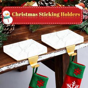 Christmas Stocking Holder Set, Stocking Holders for Mantle, Heavy-Duty Christmas Ornament Hooks for Hanging Stockings, Decorations on The Mantelpiece (2pcs)
