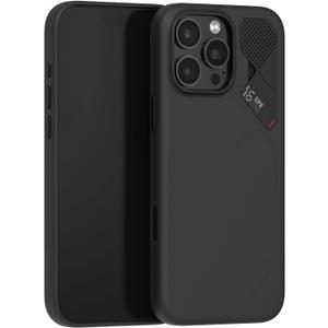 Aulumu A16 Vegan Leather Cooling iPhone 16 Pro Max Case | Updated Camera Control | with Cooling Fins | Luxury Comfort | Compatible with MagSafe | Complete Wrap-Around - Touch Black