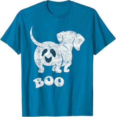 Boo Dachshund Spooky Dog Wiener Halloween Costume T-Shirt, 3XL