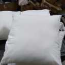 18 x 18 Inch Throw Pillow Inserts, Set of 4, Square Polyester-Filled Pillow Forms for Decorative Covers, White
