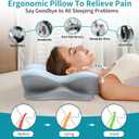 Besyodo Cervical Neck Pillow for Pain Relief - Ergonomic Side Sleeper Pillow for Neck Support, Cooling Memory Foam Pillows for Sleeping, Contour Pillow Orthopedic Bed Pillow for Back Stomach Sleepers