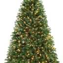 Casafield 6.5FT Realistic Pre-Lit Green Spruce Artificial Holiday Christmas Tree with Sturdy Metal Stand