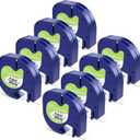 8-Pack Compatible with DYMO LetraTag Refills 91330 Paper Tape Replacement for LT100H LT-100T LT-200B, 91330 Label Maker Refills Tape Black on White