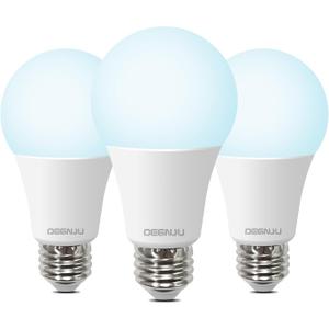 100W Equivalent A19 5000K Daylight LED Light Bulbs, 1500 Lumens, E26 Base, Non-Dimmable, 13W Bright White for Bedroom Home Office, 3 Pack