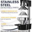 Eurolux Cast Iron Citrus Juicer | Extra-Large Commercial Grade Manual Hand Press | Heavy Duty Countertop Squeezer for Fresh Orange Juice (Bonus Stainless Steel Cup) (Black)