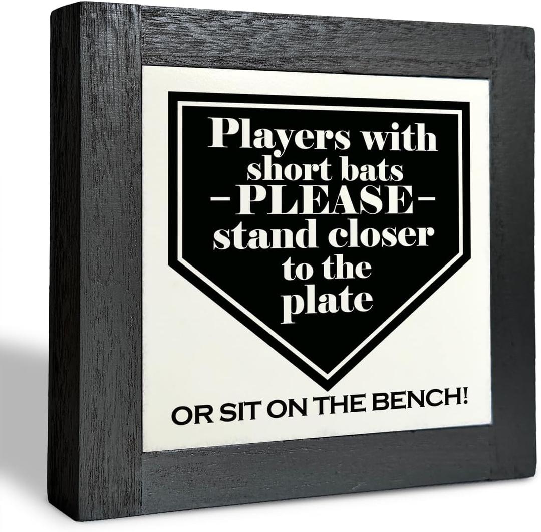 Potty Humor Bathroom Wall Sign, Rustic Restroom Sign, Wood Plaque for Men's Bathroom Decor, 5.9x5.9x0.7 inches (black)