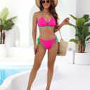 Blooming Jelly Womens Bikini Sets Two Piece Cheeky Swimsuits Curvy Cutout String Bathing Suits (Pink, L)