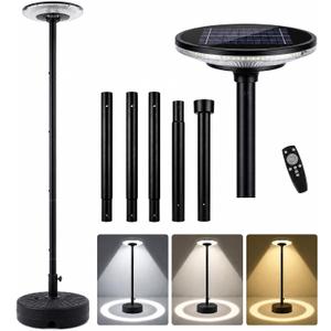 Movable Solar Street Lights Outdoor with Pole, 10000W 9999LM IP65 Waterproof Motion Sensor Lamp Posts Remote Control at 360° No Drill for Yard, Camping, Garden, Outside (86.6" Pole 216 LED)
