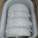 LE TAUCI Small Bowls 12 OZ, Ice Cream Bowl, Ceramic Embossment Stoneware Bowl, Bowls Set for Dessert, Fruits, Side Dishes, Suit For Housewarming - 4.5 Inch, Set of 4, Arctic white