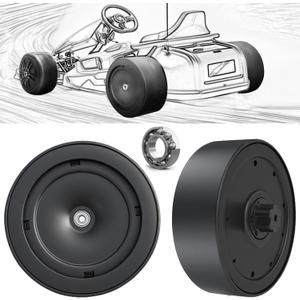 2Pack 11''/28CM Nylon Larger Rear Tires for Power Wheels Electric Drift Carzy Cart Upgrade,Pair of 1.2CM/0.47'' Aperture Go Cart Wheel for Ride on Kids Go Kart Tires,Free Coupler (11inch tires)