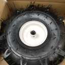 11x4.00-4" Tubeless Tiller Tire and Wheel, 3/4" Axle Size, 3-1/8" Centered Hub, Agriculture Super Lug Tractor & Trencher Tire, Compatible with Craftsman & Troy-Bilt Tiller, 1 Pack
