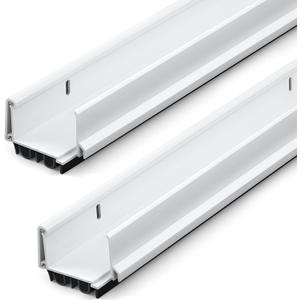 FoldTier 2 Pcs 1-3/4 x 36 Adjustable Double Bubble Door Sweep Bottom of Door, Under Doors Seal for Exterior Doors, Energy Efficient Draft Stopper, Slide to Install, Blocks Dust/Insects/Noise(White)