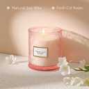 Rose Scented Candles, Valentine Pink Decorative Glass Candle, Valentine Candles Gifts for Women, Natural Soy Wax for Home Fragrance, 19oz