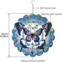 12" 3D Butterfly Wind Spinner, Spins Beautifully in The Wind | Stainless Steel Hanging Sculpture, Adds Charm to Outdoor Spaces | Creates a Serene Atmosphere