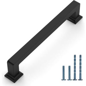 10 Pack 5"(128mm) Matte Black Cabinet Handles Kitchen Cabinet Pulls Black Drawer Handles Cupboard Hardware for Cabinets