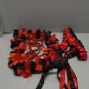 2025 Graduation Leis Set Include Hawaiian Flower Lei Garland Handmade Ribbon Necklace Braided Honor Cords with Tassels for Class of 2025 Graduation Party Favor Supplies(Red and Black)
