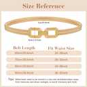 JASGOOD Skinny Metal Elastic Waist Belt for Women Stretch Thin Belt for Dresses (Yellow, M)