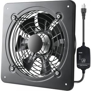 16 Inch Window & Wall Mounted Exhaust Fan, 1040 CFM High Speed Ventilation Fan, 1460 RPM Industrial Extractor Fan with Adjustable Speed for Basement, Garage, Home, Office & Commercial Use