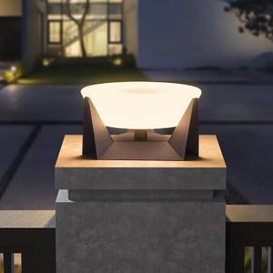 Outdoor Post Light, 10.9" Pillar Post Lights Hard Wired Modern Fence Deck Posts Lamp Waterproof Outside 3000K Warm LED Lantern for Flat Surface Patio Garden Decoration