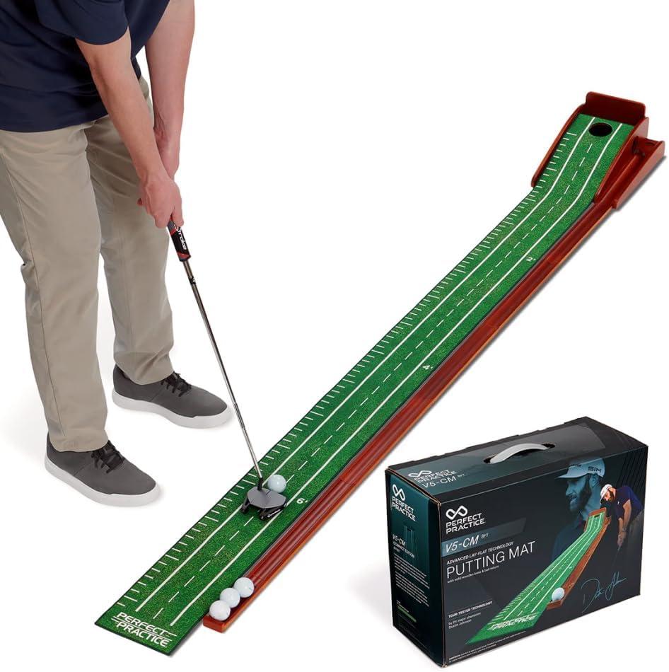 Perfect Practice Putting Mat  Indoor Putting Green for Home & Office  Golf Training Aid for Putting Practice  Premium Golf Putting Mat with Realistic Turf  Golf Gifts for Men