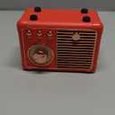 PRUNUS J-999 Retro Bluetooth Speaker, Vintage Decor, Mini Wireless Bluetooth Speaker, Cute Old Fashion Style Support USB/ TF Card/ AUX for Kitchen Desk Bedroom Office Party Outdoor（Exclusive Red）