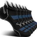 BULLIANT Men Running Socks 6Pairs-Ankle Athletic Socks Wicking Cushioned for Men Walking-Arch Compression Support(6Pairs, Shoes Size:Men 10-12)
