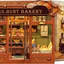 Book Nook Kit - DIY Miniature House Bakery Dessert Shop Dollhouse Kit for Adults, Booknook Tiny House Bookshelf Decor 3D Wooden Puzzle, Gifts for Family, Friends (Mrs.Hunt Bakery)