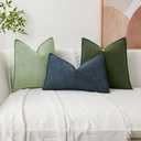 Kevin Textile Spring Waterproof Decorative Pillow Covers Sage Green 20x20 Inch Pack of 2 Soft Boucle Textured Throw Pillowcases Elegant Accent Pillows for Couch Sofa Chair Bed Home Decor