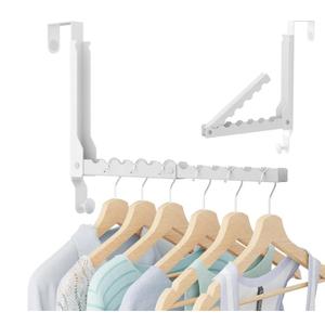 Over The Door Hooks, Extended Over The Door Clothes Hanger with 11 Ridges,Space-Saving Over The Door Rack Door Hooks for Hanging Clothes,Larger Capacity Over The Door Hanger,Upgraded Version.