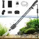 Electric Aquarium Vacuum Gravel Cleaner, 36W Electric Fish Tank Cleaning Tools with Strong Suction for Automatic Water Change Algae Filter Water Circulation Wash Sand 580GPH (Black) (Black)